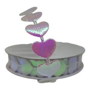 Cinta troquelada irisada corazon