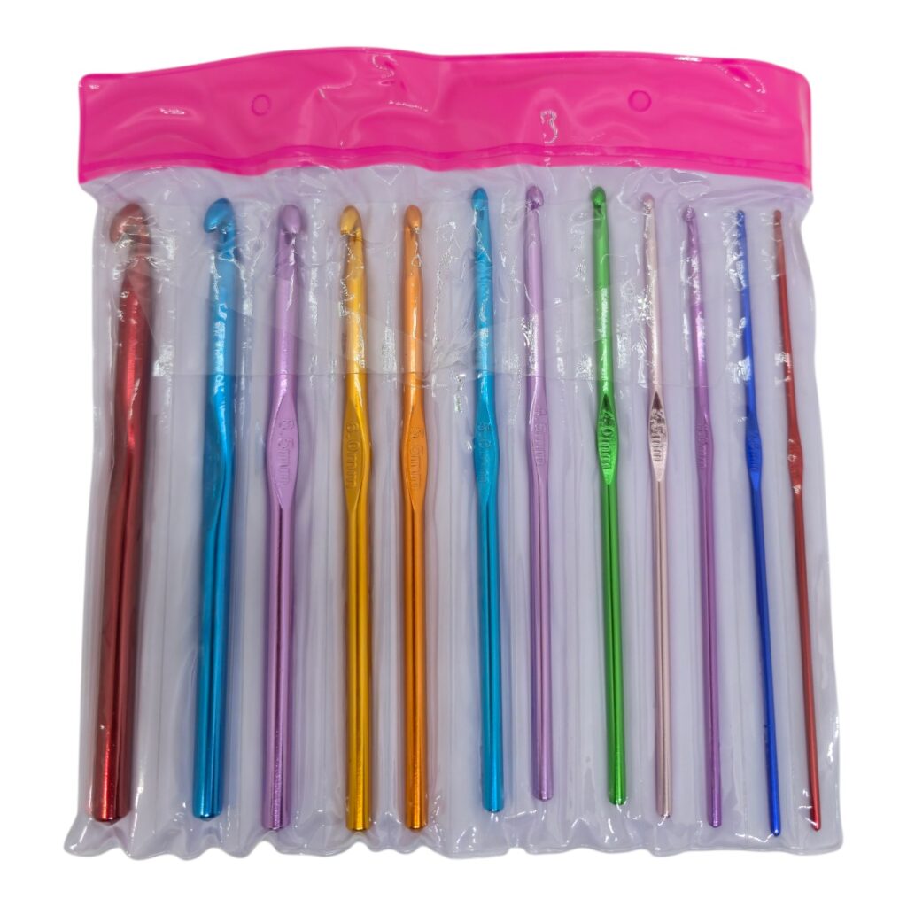 Aguja crochet aluminio MCL surtida set 12