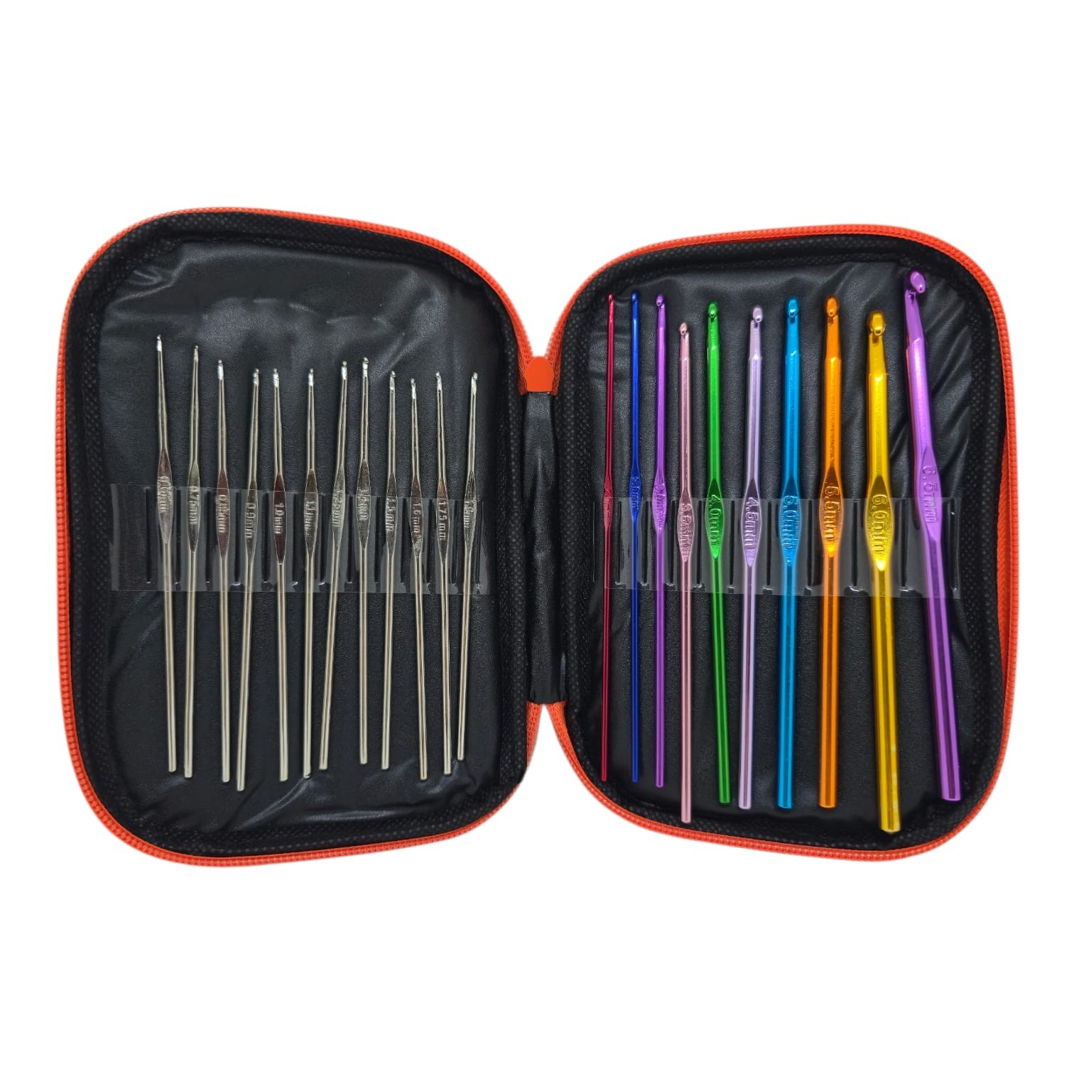 Set agujas crochet metal MCL cartuchera Set agujas crochet metal MCL cartuchera